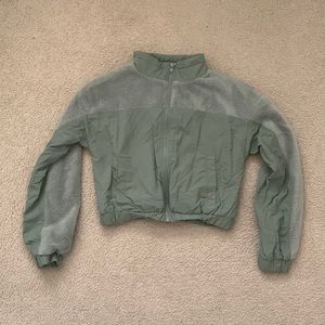 Pacsun Cropped Sage Green Sherpa Jacket